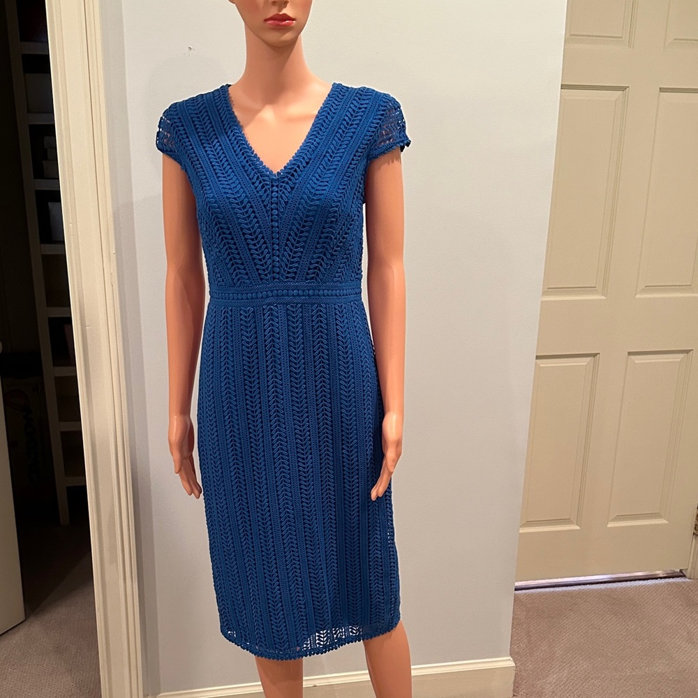 Boden Blue Textured Midi Dress